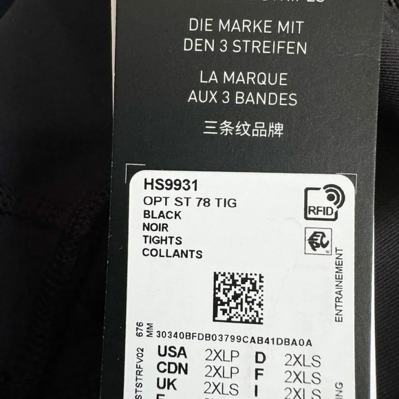 Adidas Aerotek Optime Stash Pocket High Rise 7/8 Black  Leggings 2XL/P - Picture 8 of 9